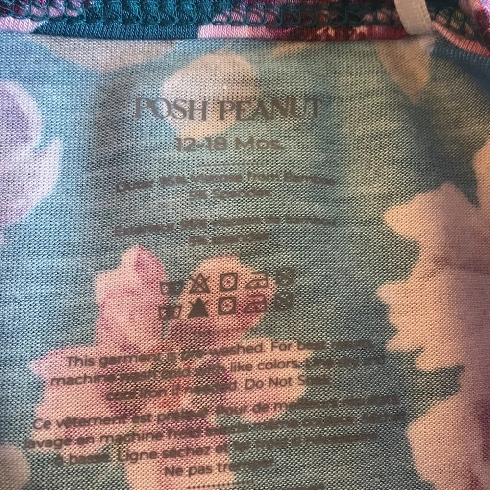 NWT Posh Peanut Keisha Long Sleeve Henley Peplum Top & Bloomer Set 12-18M